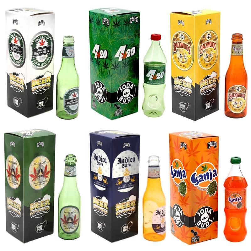 Dabtized Beer Burner Bottle Glass Handpipe | 5 inch | Assorted Designs product image